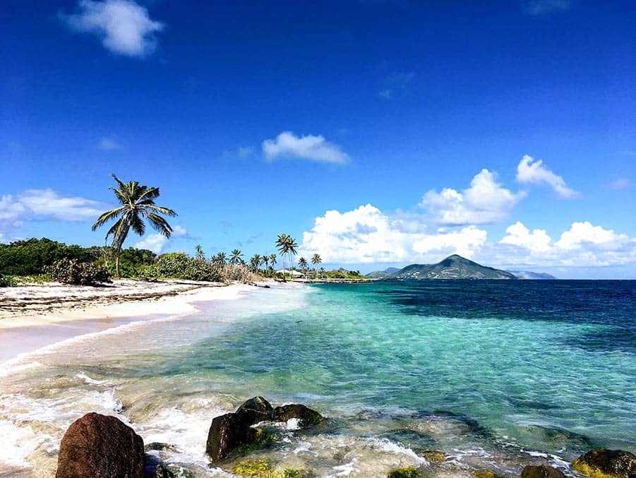Kitesurfing paradise island Nevis endless beach crystal clear water 2022