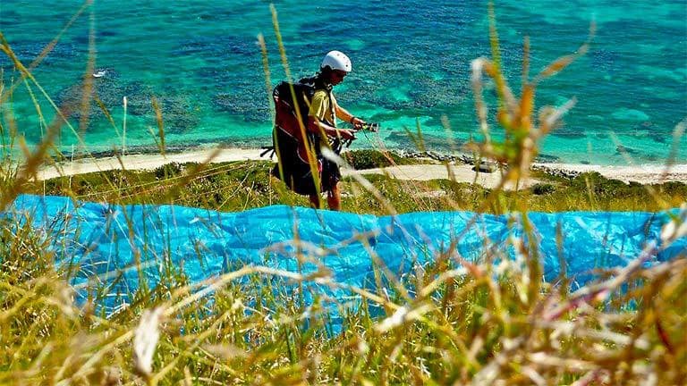 Parapente en St Martin - el aterrizaje
